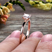 1.00 carat Classic Princess Cut Moissanite Diamond Solitaire Engagement Ring on 10k Rose Gold