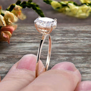 1.00 carat Classic Oval Moissanite Diamond Solitaire Engagement Ring on 10k Yellow Gold