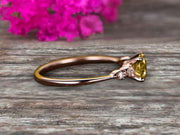 1.25 Carat Beautiful Round Champagne Diamond Moissanite Diamond Engagement Ring on 10k Rose Gold 