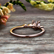 1.25 Carat Beautiful Round Moissanite Diamond Engagement Ring on 10k Rose Gold 