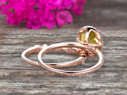 1.75 Carat Champagne Diamond Moissanite Wedding Set Engagement Ring Oval Shaped Art Deco Bridal Ring On 10k Rose Gold 
