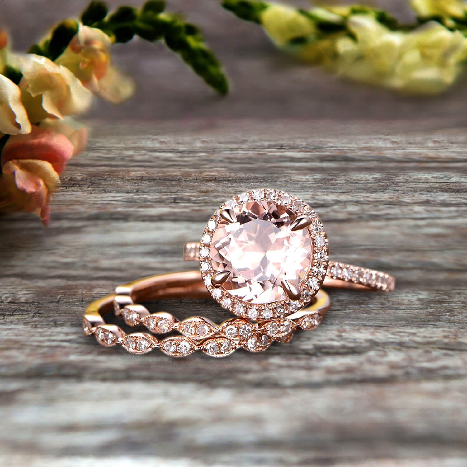 Rose gold circle diamond ring Clearance