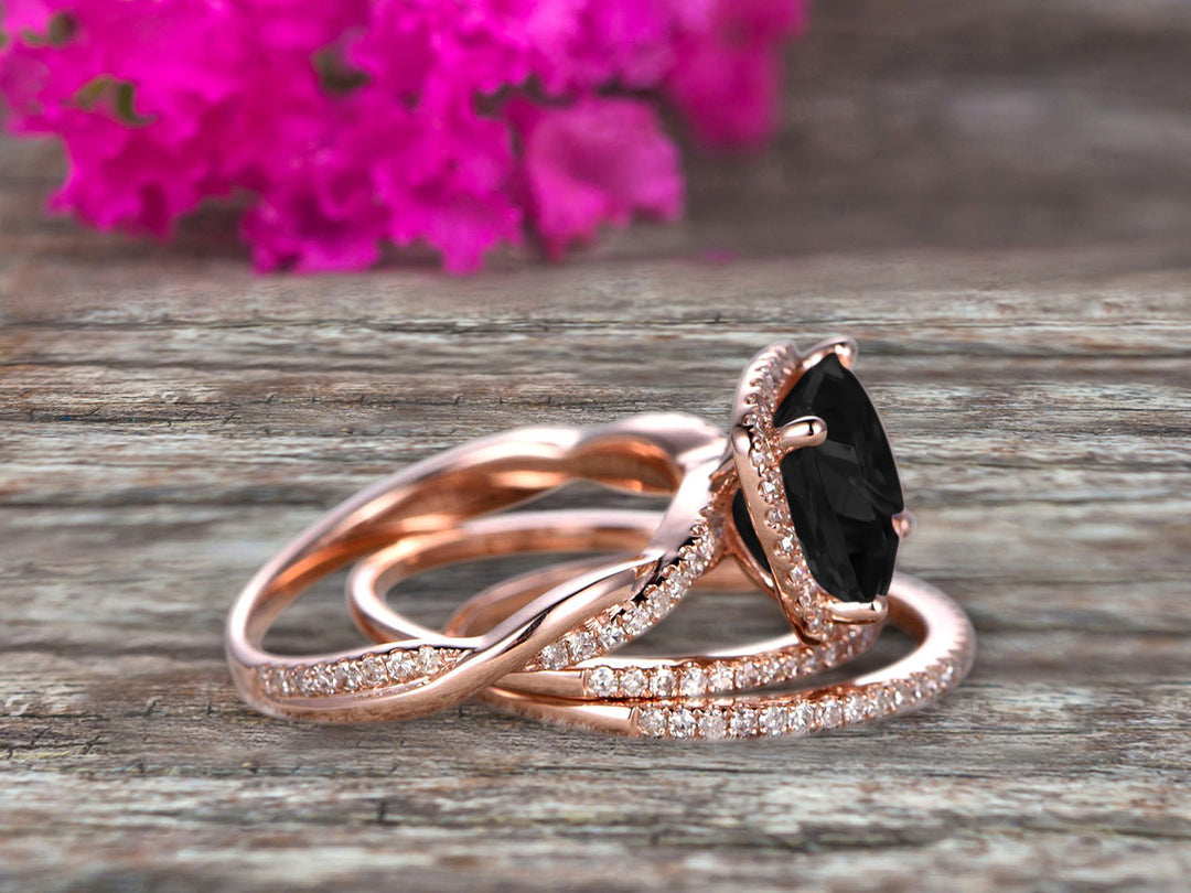 Black diamond trio wedding sets on sale