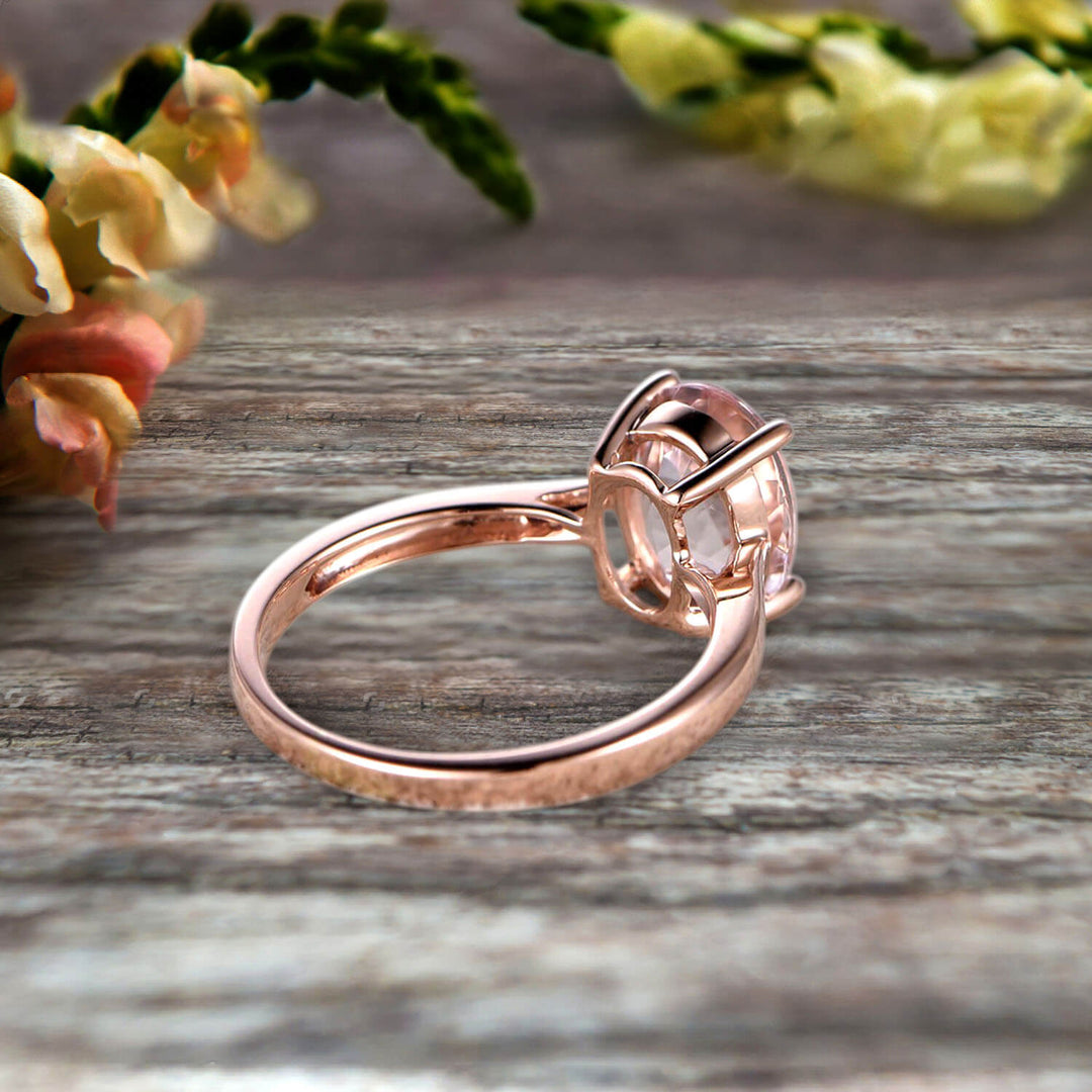 Art Deco Morganite Ring Sterling Silver Oval Morganite Engagement Ring Unique Twig Citrine Wedding Ring outlets Delicate Ring Anniversary Gift