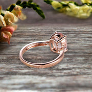 2 Carat Oval Cut Morganite Solitaire Engagement Ring On 10k Rose Gold Art Deco Shining Startling Ring Anniversary Gift