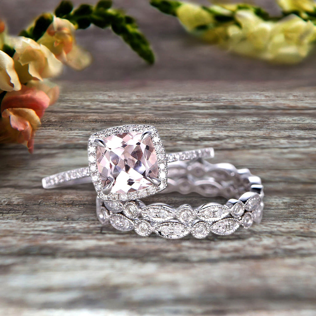 Morganite and white gold on sale