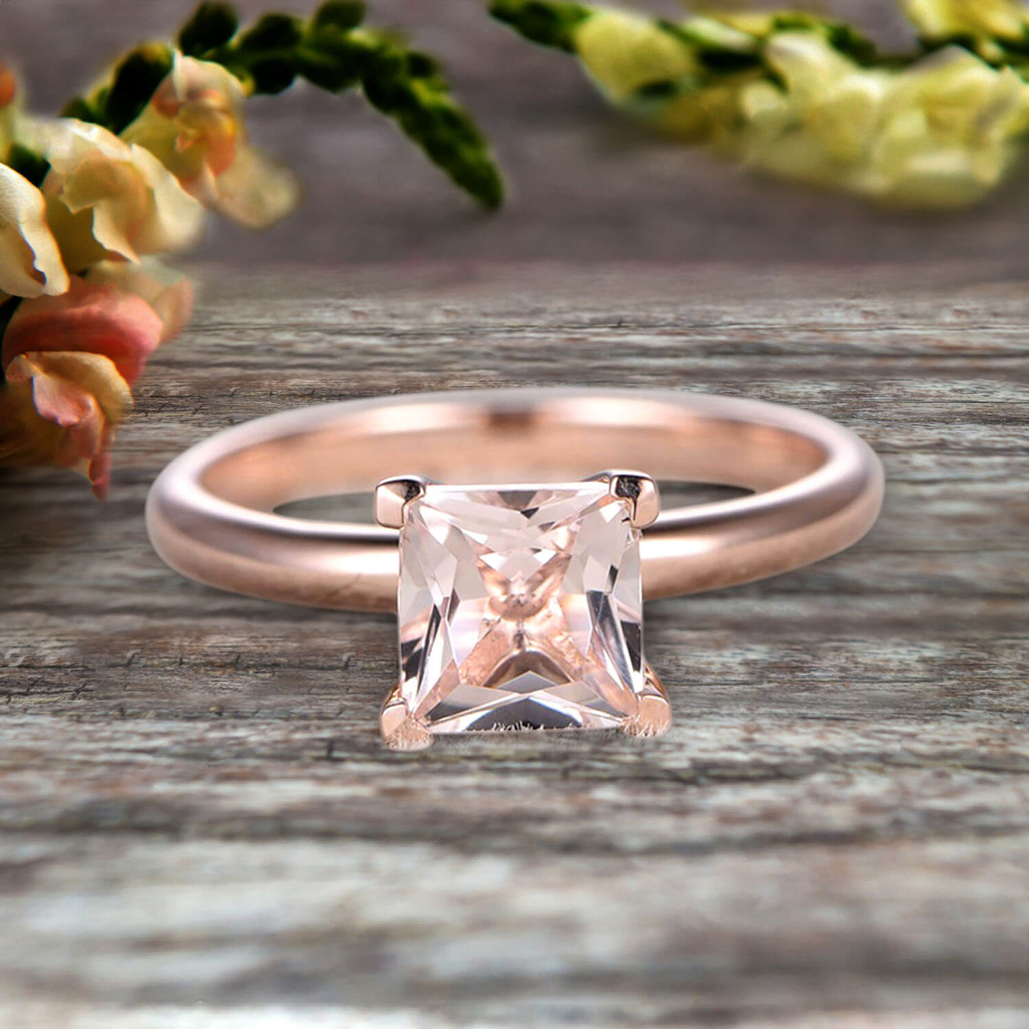 Rose gold 1 outlet carat diamond engagement ring