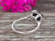 Surprisingly 1.75 Carat Black Diamond Moissanite Engagement Ring On 10k White Gold Anniversary Ring With Float Halo Claw Prongs Promise Ring Round Cut Gemstone