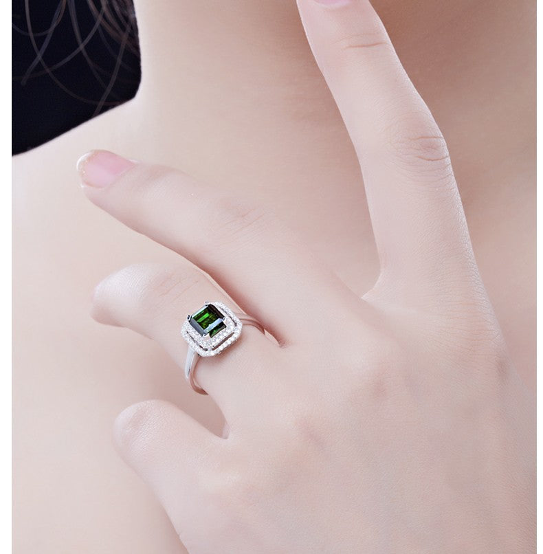 Wishrocks Men's Lab-Created Moissanite Engagement Wedding Ring - 1.5 Ct Emerald & Princess Cut Halo In 10K/14K Gold (VVS1)