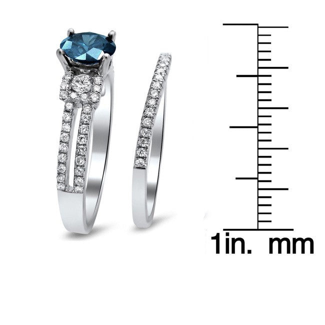 Perfect 1.50 Carat Sapphire and Moissanite Diamond Bridal Set for Women