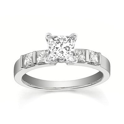 Perfect Wedding Bridal Ring Set Diamond Moissanite Ring 1.25 Carat on 10k White Gold