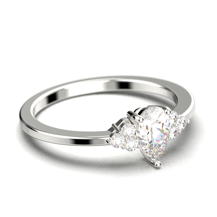 Dazzling Minimalist 1.25 Carat Pear Cut Affordable Ring, Diamond Moissanite Engagement Ring, Unique Wedding Ring In 10k/14k/18k gold, Gift For Her