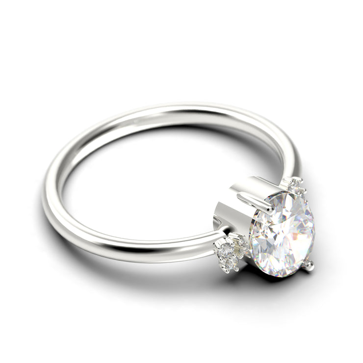 Dazzling Minimalist 1.50 Carat Oval Cut Diamond Moissanite Engagement Ring, Wedding Ring In 10k/14k/18k gold Gift For Her, Promise Ring Anniversary Gift