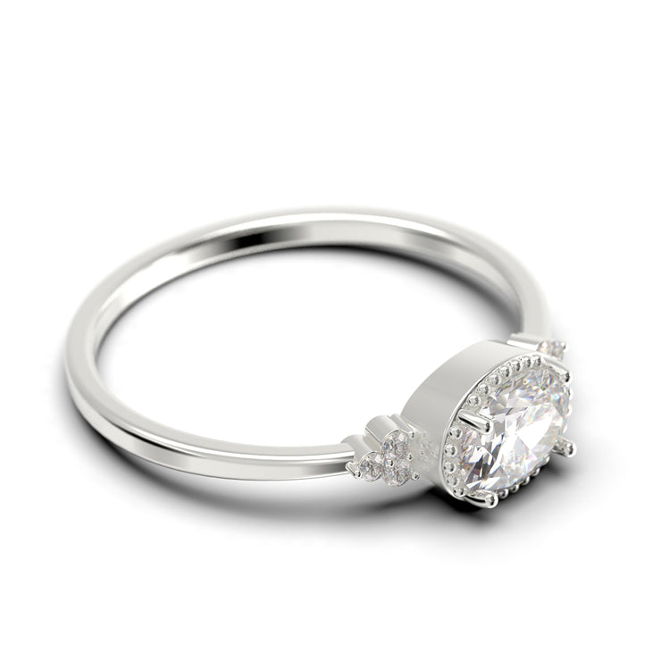 Gorgeous Art Nouvea 1.40 Carat Oval Cut Diamond Moissanite Affordable Engagement Ring, Dainty Moissanite Wedding Ring In 10k/14k/18k gold Gift For Her, Promise Ring
