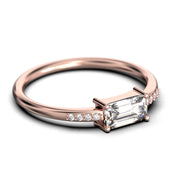 Beautiful Minimalist 0.95 Carat Emerald Cut Diamond Moissanite Engagement Ring, Wedding Ring In 10k/14k/18k gold, Gift For Her, Girlfriend, Promise, Anniversary Ring