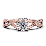 Gorgeous Ring Boho & Hippie 1.10 Carat Round Cut Diamond Moissanite Engagement Ring, Unique Wedding Ring In 10k/14k/18k gold, Promise Ring, Lovely Gift, Anniversary Ring
