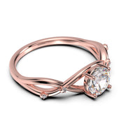 Gorgeous Ring Boho & Hippie 1.10 Carat Round Cut Diamond Moissanite Engagement Ring, Unique Wedding Ring In 10k/14k/18k gold, Promise Ring, Lovely Gift, Anniversary Ring