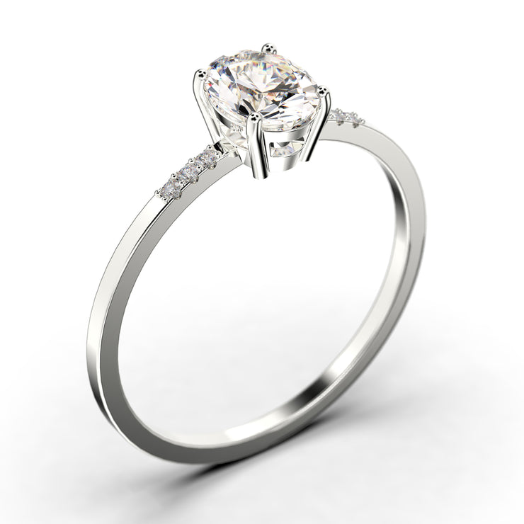 Beautiful Unique Art Deco 1.50 Carat Oval Cut Diamond Moissanite Engagement Ring, Classic Wedding Ring In 10k/14k/18k gold Gift For Her, Girlfriend, Wife, Promise Ring