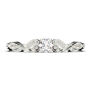 Vintage Look Boho & Hippie 0.75 Carat Round Cut Diamond Moissanite Engagement Ring, Wedding Ring In 10k/14k/18k gold Gift For Woman, Promise Ring, Anniversary Ring
