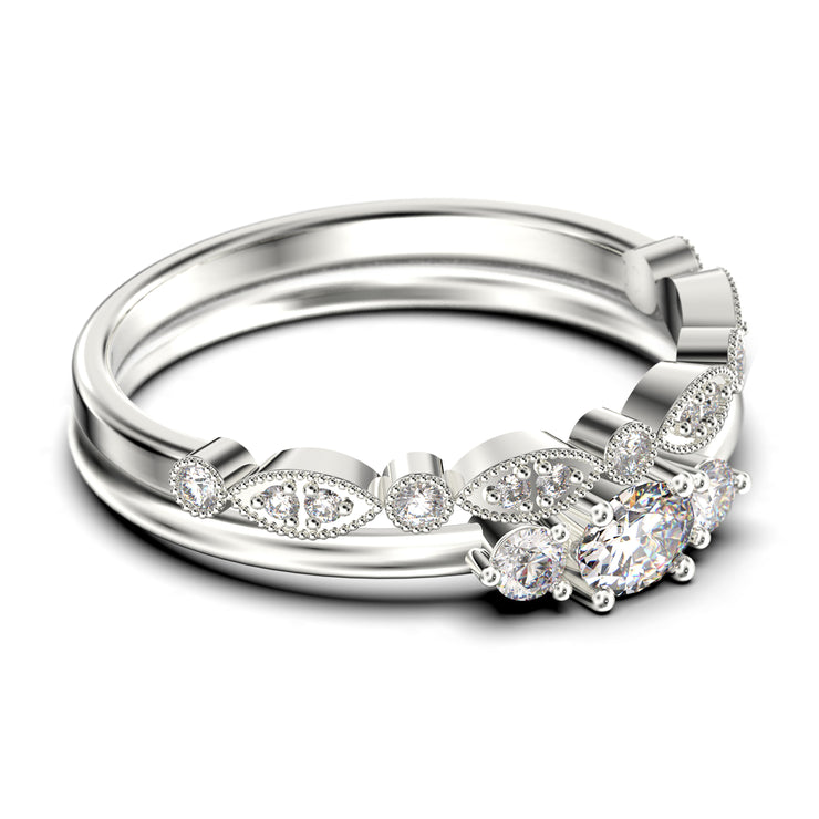 Simple Wedding Ring Set, Bespoke Engagement Ring, Minimalist Wedding Ring  Set, Dainty Diamond Ring Set, V Ring, 0.2 Carat Diamond Ring -  Canada