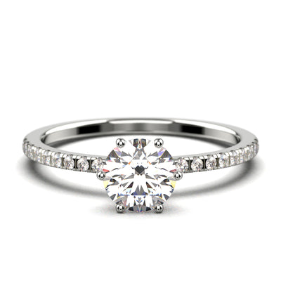 Beautiful Art Deco 1.25 Carat Round Cut Diamond Moissanite Engagement Ring, Wedding Ring In 10k/14k/18k gold Gift For Her, Girlfriend Promise Ring, Authentic Moissanite
