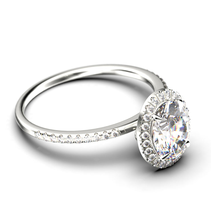 Bridal Ring Set Art Deco 2.25 Carat Oval Cut Diamond Moissanite Engagement Ring, Wedding Ring In 10k/14k/18k gold, Gift For Her, Promise Ring, Anniversary Gift