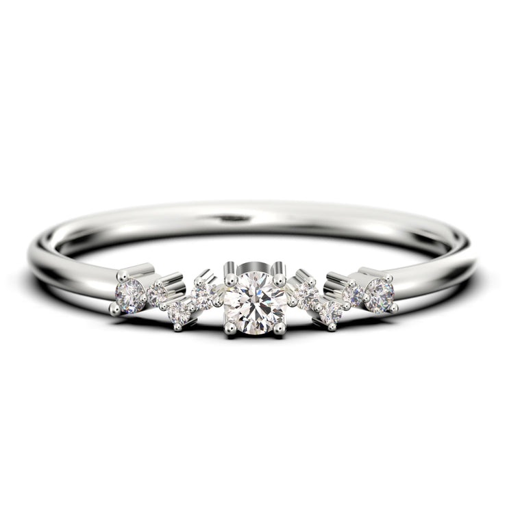 Vintage Looks Zigzag Style Minimalist Carat Round Cut Diamond