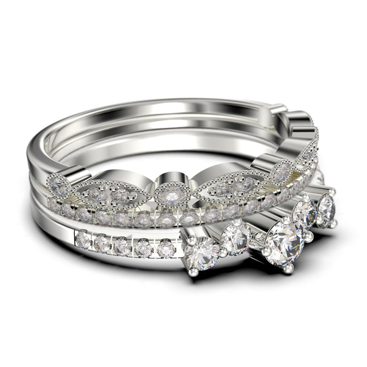 Silver Stone embellished fashion ring set | Buy cheap ring sets