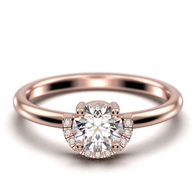 Fairy Minimalist 1.25 Carat Round Cut Diamond Moissanite Engagement Ring Wedding Ring In 10k/14k/18k gold, Gift For Her, Promise Ring, Anniversary Ring