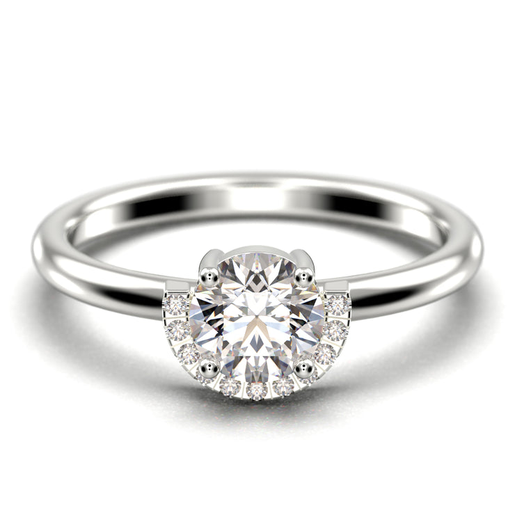 Fairy Minimalist 1.25 Carat Round Cut Diamond Moissanite Engagement Ring Wedding Ring In 10k/14k/18k gold, Gift For Her, Promise Ring, Anniversary Ring