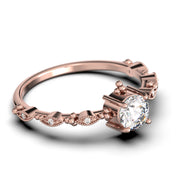Dazzling Boho & Hippie 1.25 Carat Round Diamond Moissanite Engagement Ring, Wedding Ring In 10k/14k/18k gold, Affordable Gift For Woman, Promise Ring, Anniversary Gift
