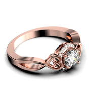 Dazzling Half Halo 1.25 Carat Round Cut Diamond Moissanite Engagement Ring Wedding Ring In 10k/14k/18k gold, Gift For Her, Promise Ring, Anniversary Ring