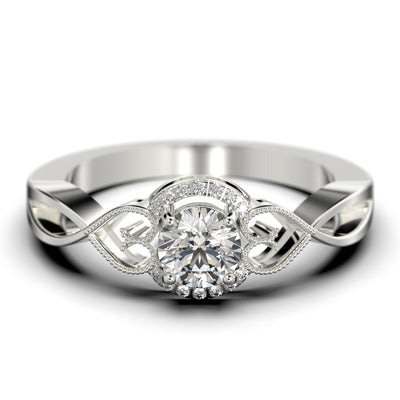 Dazzling Half Halo 1.25 Carat Round Cut Diamond Moissanite Engagement Ring Wedding Ring In 10k/14k/18k gold, Gift For Her, Promise Ring, Anniversary Ring