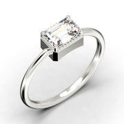 Minimalist 1.00 Carat Emerald Cut Diamond Moissanite Engagement Ring, Wedding Ring In 10k/14k/18k gold, Gift For Her, Promise Ring, Anniversary Ring