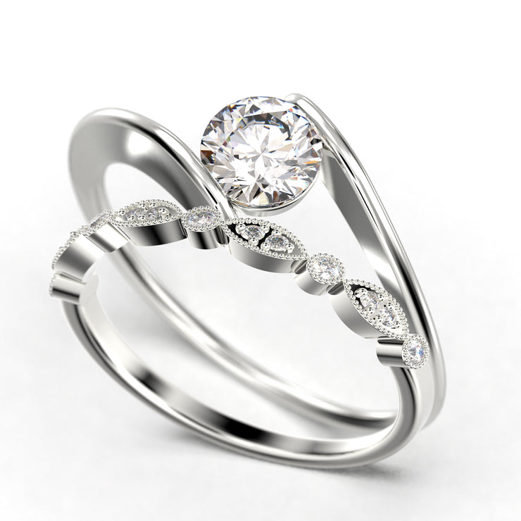 1/2 Carat Natural Diamond Solitaire Ring 14K White Gold 4 Prong (J-K C –  TimeLe$$ Classics