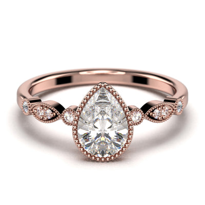 Dazzling Boho & Hippiepie 1.25 Carat Pear Cut Diamond Moissanite Engagement Ring Classic Wedding Ring In 10k/14k/18k gold, Birthday Gift, Promise Ring, Anniversary Ring