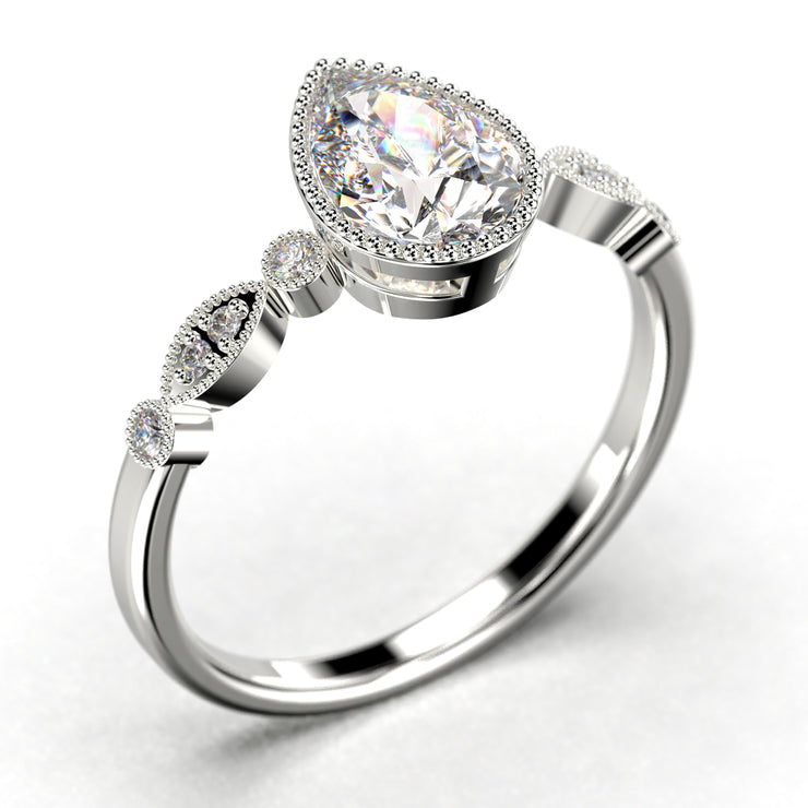 Dazzling Boho & Hippiepie 1.25 Carat Pear Cut Diamond Moissanite Engagement Ring Classic Wedding Ring In 10k/14k/18k gold, Birthday Gift, Promise Ring, Anniversary Ring
