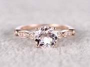 Sale Antique Design 1.25 Carat Peach Pink Morganite and Diamond Engagement Ring Jewelry