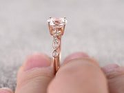 Sale Antique Design 1.25 Carat Peach Pink Morganite and Diamond Engagement Ring in 10k Rose Gold Jewelry
