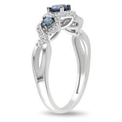 Charming Three Stone Trilogy Moissanite Diamond Wedding Ring 1 Carat Moissanite Diamond on Gold