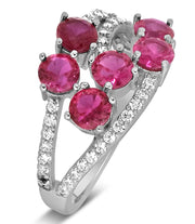 Unique 2 Carat Red Ruby and Moissanite Diamond Ring for Women